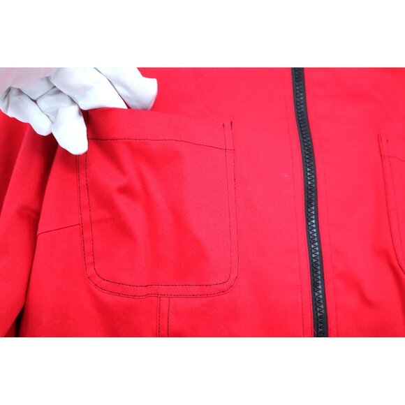 Maggy London Red Zip-Up Jacket Pockets Round Neckline Sz 12 Preppy Office Career - Picture 5 of 13